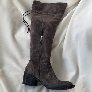 Grey Suede Tall Born Boots. Size 8.5